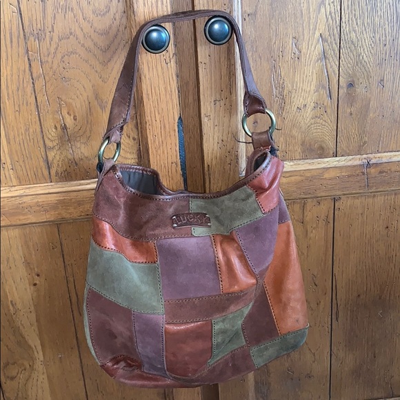 Lucky Brand Handbags - ☘️LUCKY BRAND Leather/Suede Patchwork Hobo Purse🍁
